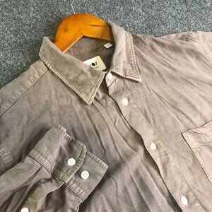 NN07 No Nationality Shirt Men Extra Large Taupe New Arne Long Sleeve Tencel